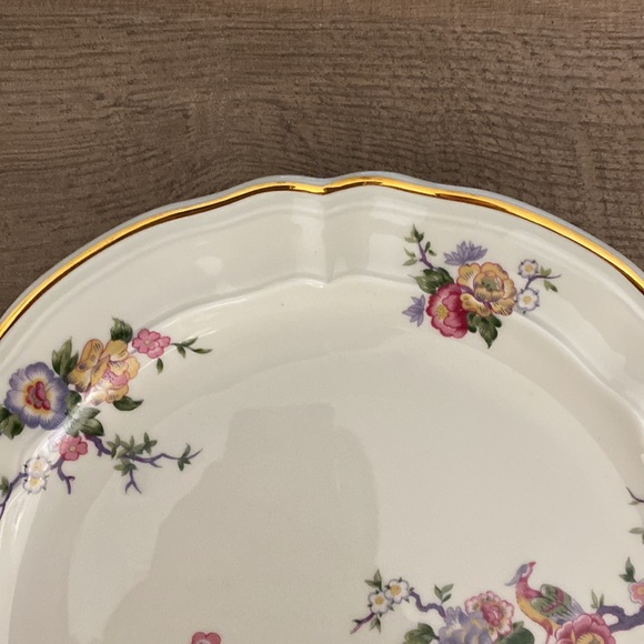 Bernardaud Limoges Bengali Pattern 11.5" Handled Cake Plate France pheasant - Picture 7 of 8
